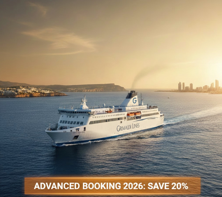 Sommer 2026: Sichern Sie sich 20% Fr&uuml;hbucher-Rabatt mit Grimaldi Lines!