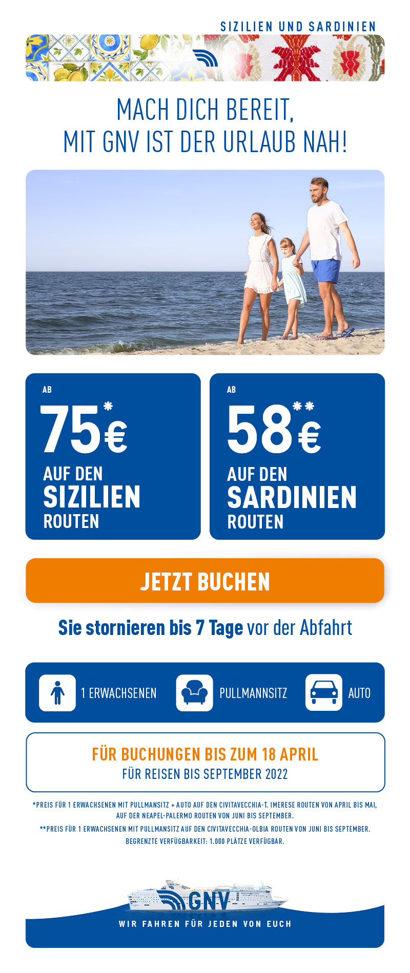 Sonderfähren Sardinien mit GNV