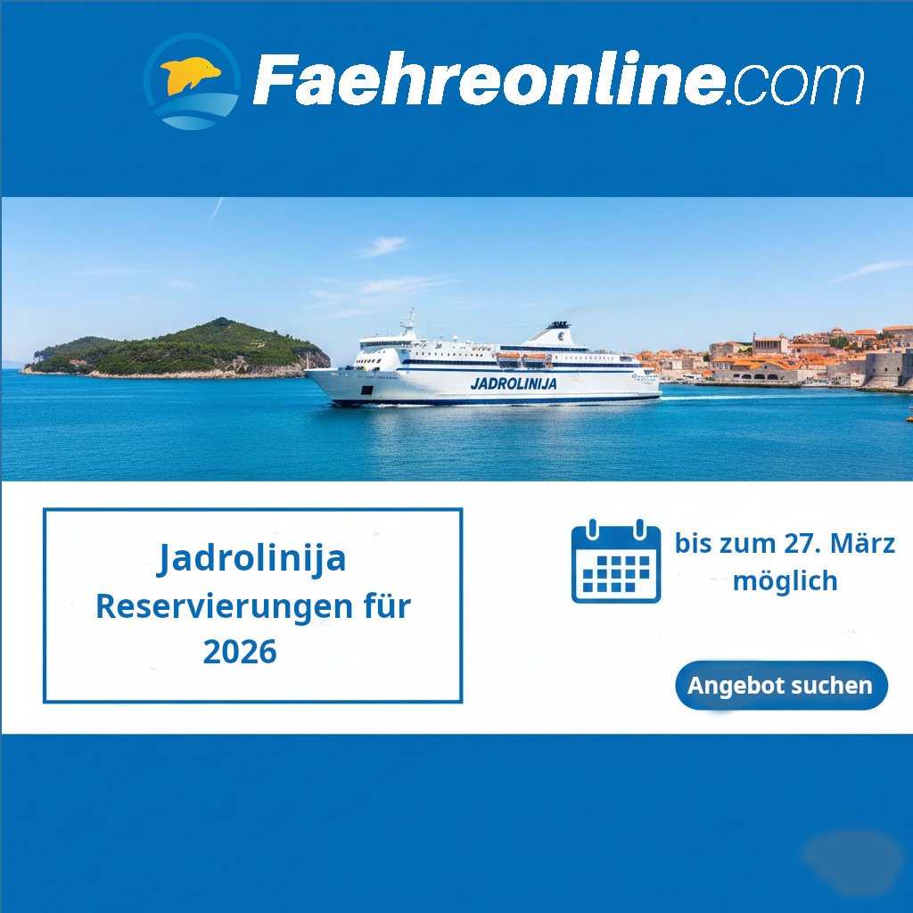 Jadrolinija 2026 Buchungen auf Traghetti.com bis zum 27. März geöffnet!