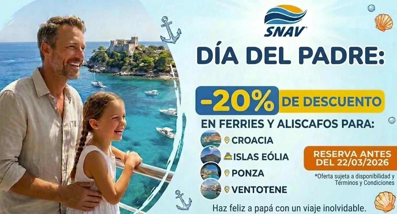 &iexcl;Feliz cumplea&ntilde;os, pap&aacute;! Regala el mar con Snav: 20 % de descuento en Croacia y las islas