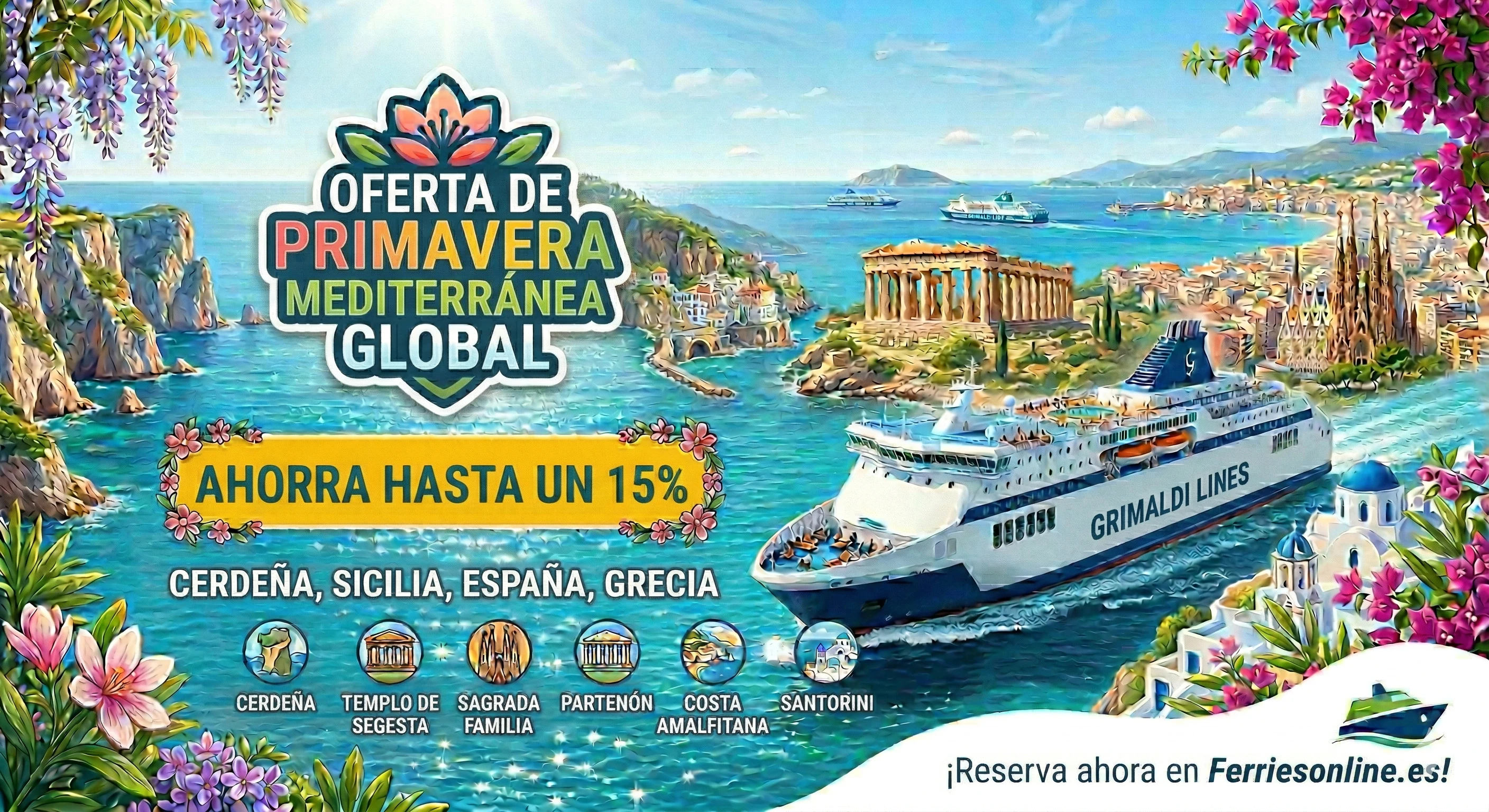 Oferta de primavera de Grimaldi Lines: &iexcl;15 % de descuento en tus viajes de primavera y oto&ntilde;o!