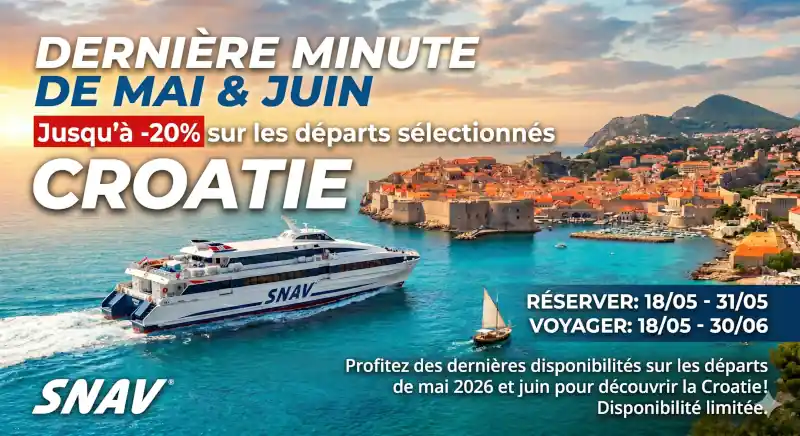OFFRE DE DERNI&Egrave;RE MINUTE MAI &amp; JUIN : La Croatie vous attend !