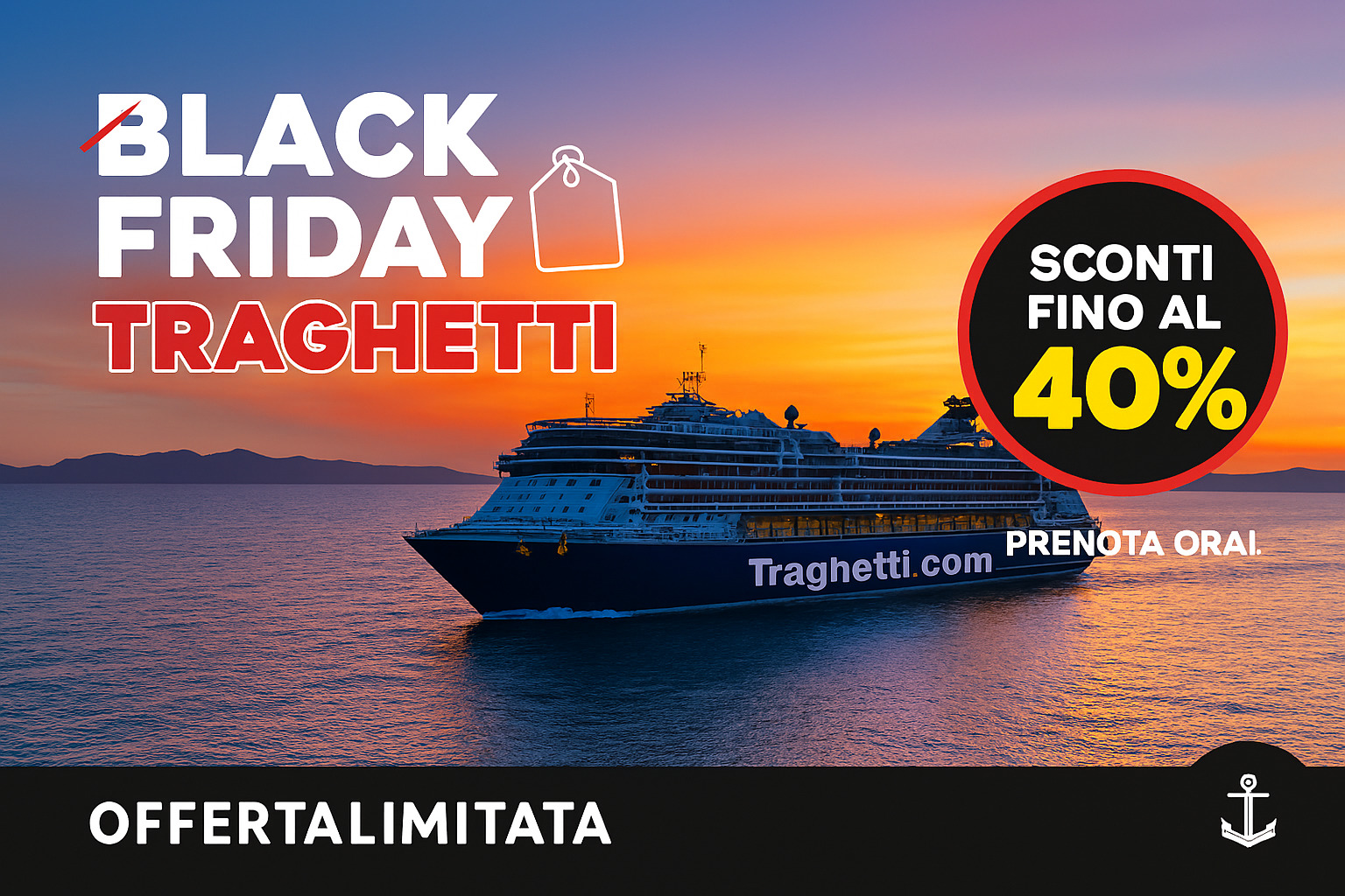 Black Friday days sono arrivati su Traghetti.com!!!