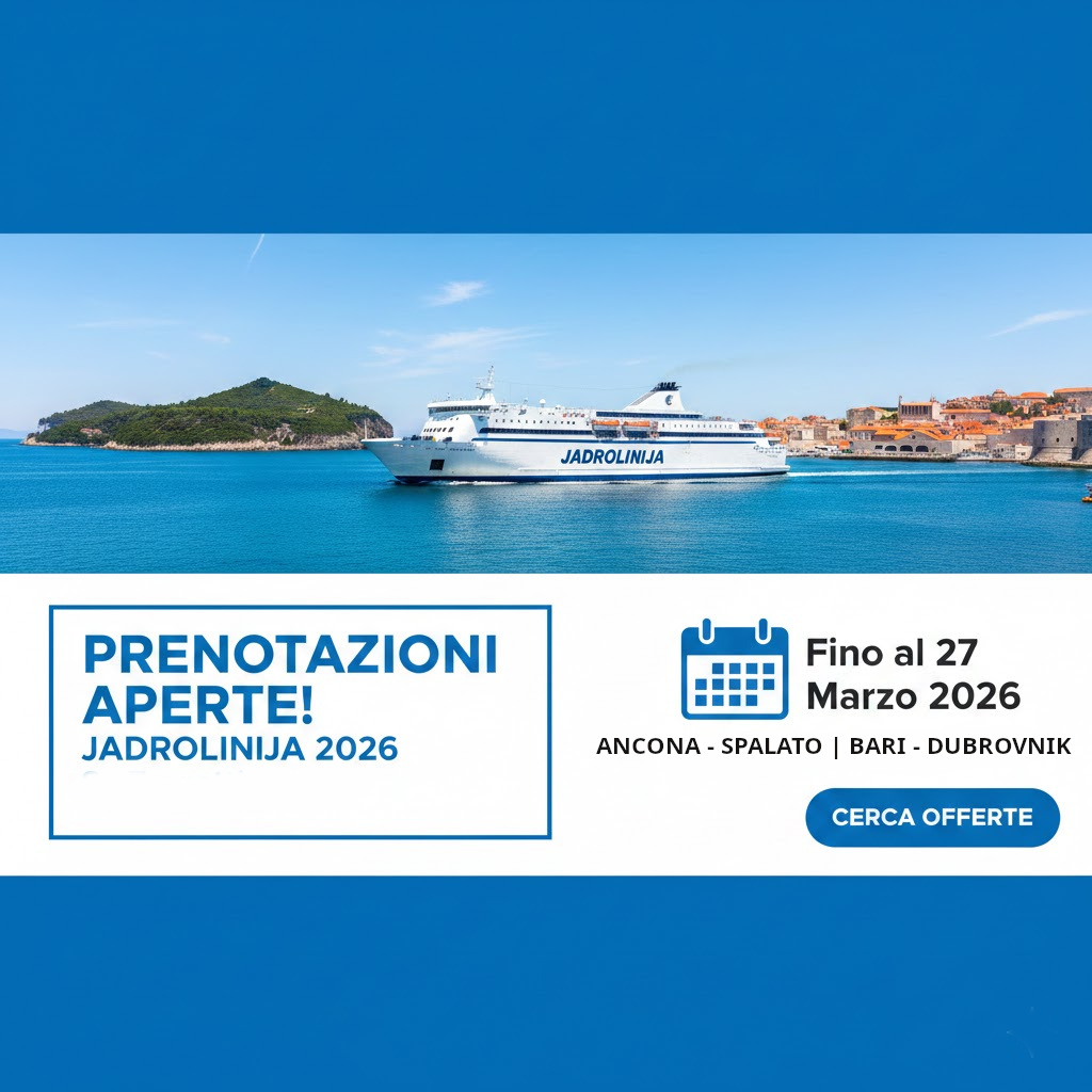 Prenotazioni Jadrolinija 2026 Aperte su Traghetti.com Fino al 27 Marzo!
