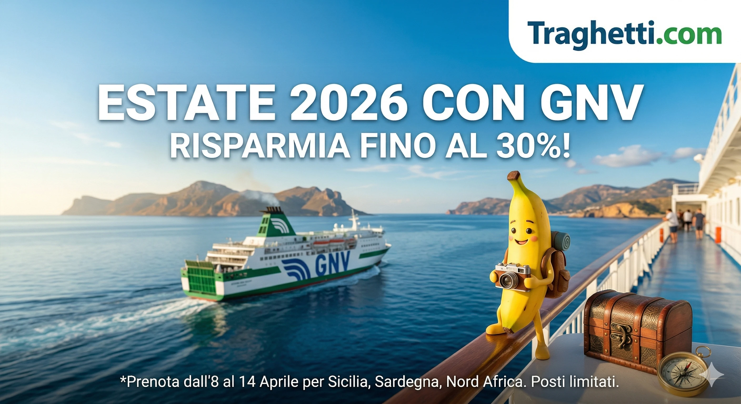 Offerte GNV: Sconti fino al 30% per Sicilia, Sardegna, Marocco, Tunisia e Algeria!