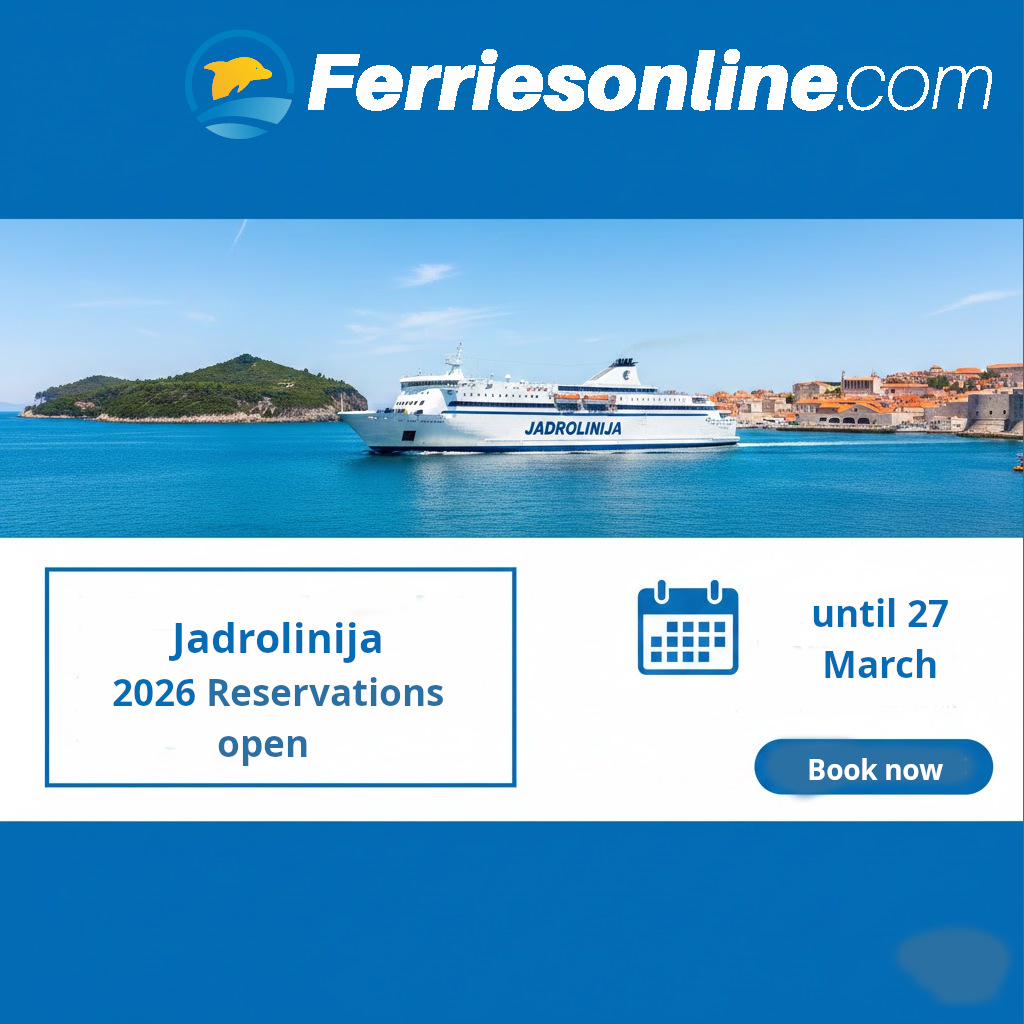 Jadrolinija 2026 Reservations Open on Ferries.com Until March 27!