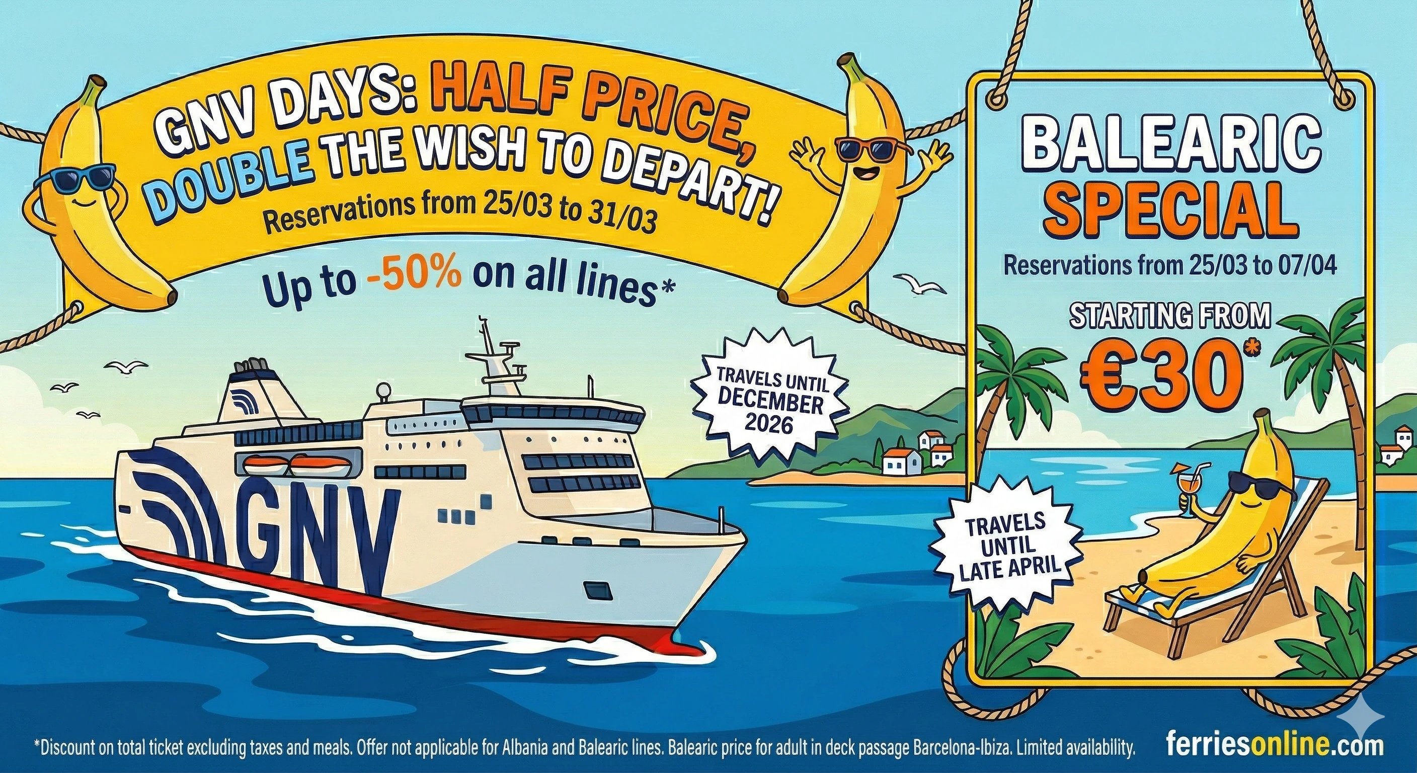 GNV Unleashes Special Offers: Half-price trips through December and the Balearic Islands starting at just &euro;30!