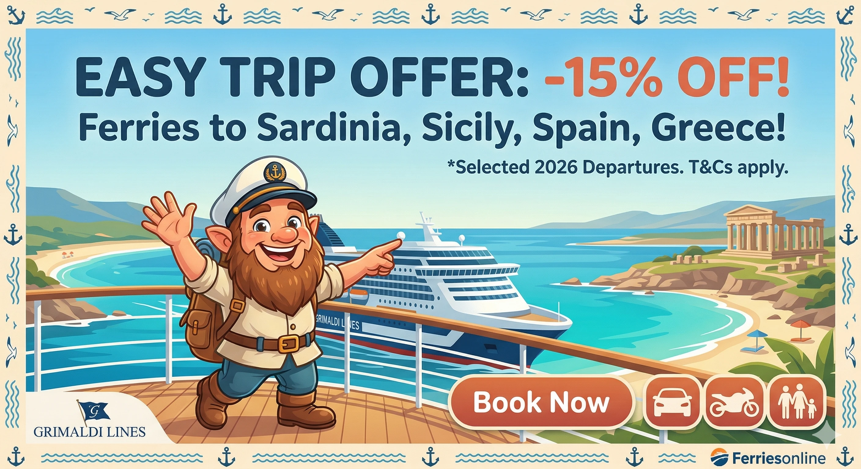 Grimaldi Lines Offers: Travel by Ferry at the Best Price!