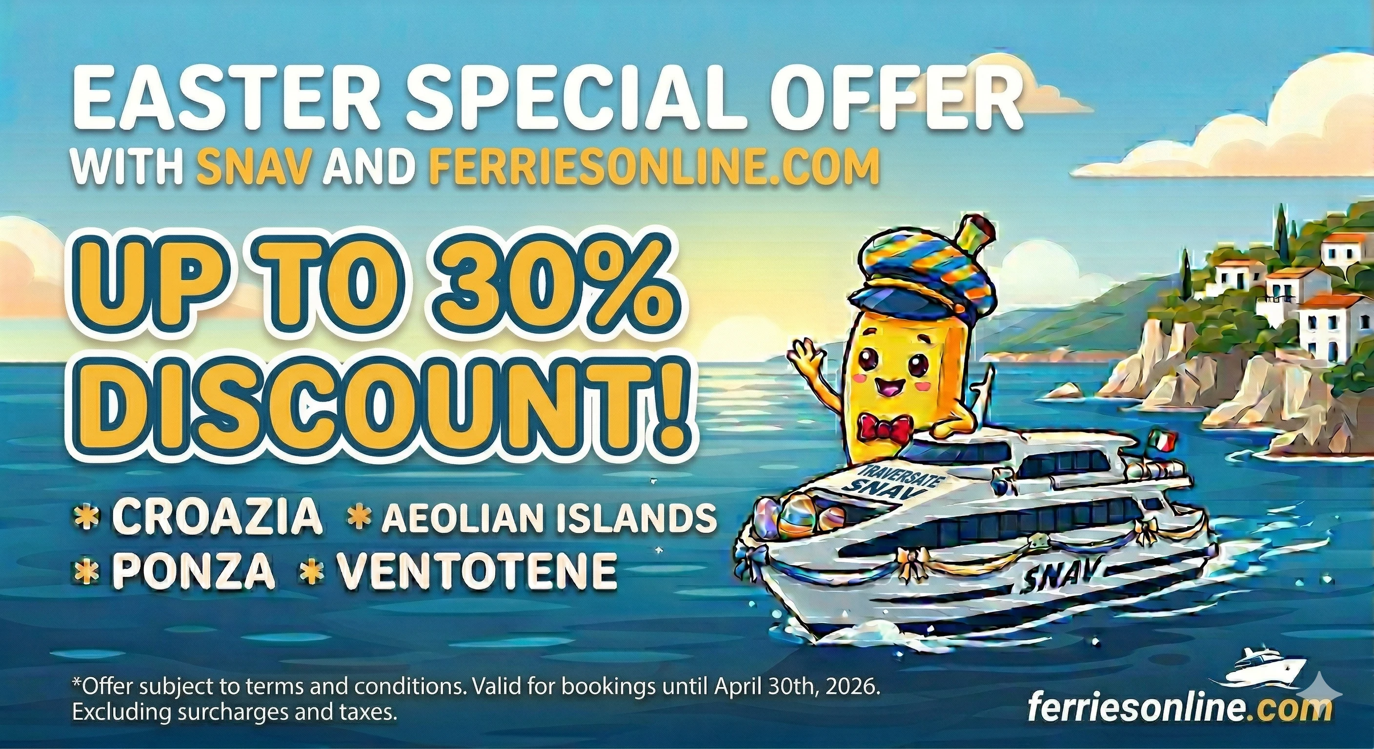 SNAV Easter Offers: Up to 30% off for Croatia, the Aeolian Islands, and the Pontine Islands