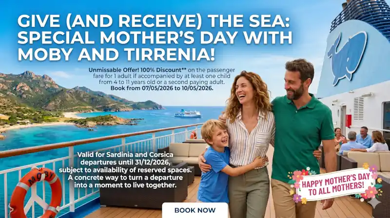 Give (and treat yourself to) a trip to the sea: Mother&rsquo;s Day Special with Moby and Tirrenia!