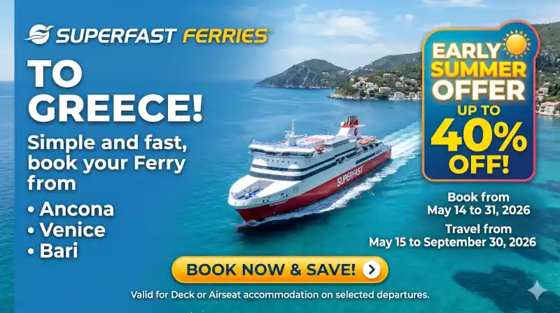 To Greece with Superfast: Summer starts now with 40% off!